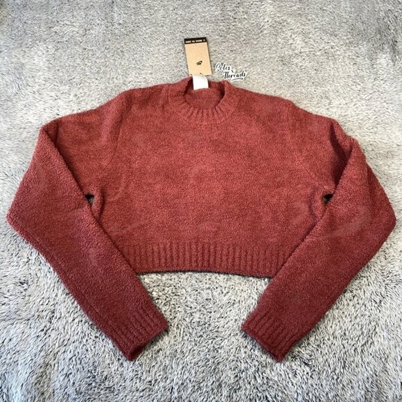 Nike NSW Phoenix Cozy Boucle LS Tight Knit Top Size XL Women Burgundy FZ1716-218 - Picture 1 of 6
